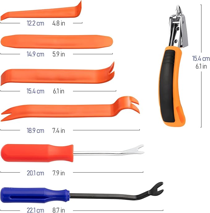 7 Pieces Staple Remover Tools Set for Upholstery, Construction and Auto Car, Professional Tack and Nail Puller Kit for Efficiently and Easily Remove All Kinds of Staples,Tacks and Nails