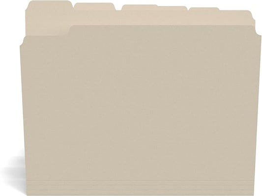 Staples File Folders, Letter Size, 1/5‑Cut Tabs, Manila, Durable Paper Stock, 200/Carton