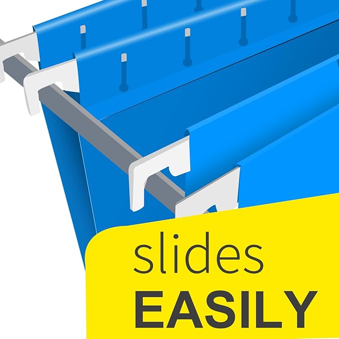 HERKKA Hanging File Folders, 60 Pack Reinforced Letter Size Hanging Folders with Heavy Duty 0 Inch Expansion, Designed for Bulky Files, Medical Charts, 1/5-Cut Adjustable Tabs, 12 Assorted Colors