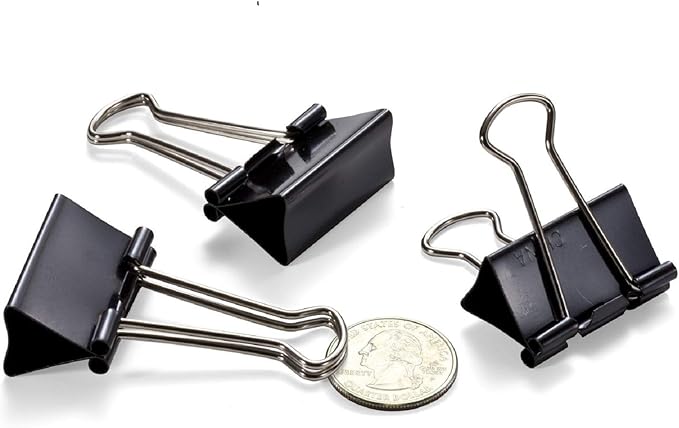 Officemate Medium Binder Clips, Black, 12 count (Pack of 12)