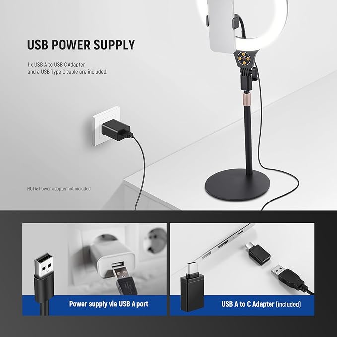 NEEWER Entry Level Version 10.5" Desk Ring Light with Stand/Phone Holder Compatible with iPhone/Remote, 10W CRI85+ LED Lighting for Streaming Recording Makeup Selfie Laptop Video Conference, N22