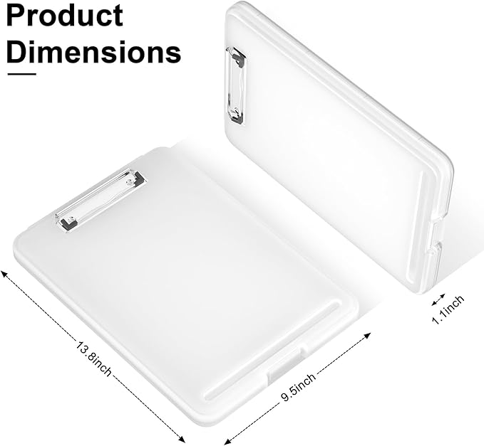 Hongri Clipboard with Storage, 8.5 x 11 Nursing Clip Board Foldable Storage for Nurses, Lawyers, Students, Classroom, Office, School, Size 13.4 x 9.4 X 0.9 in, Matte Clear