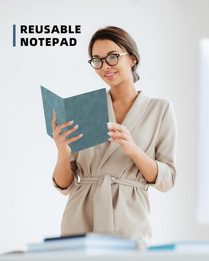 Portable Small White Board Dry Erase Board, Reusable 9.5 * 6.6in Notebook Memo, Office Home Supplies Desk Accessories MH760 (Navy Blue)