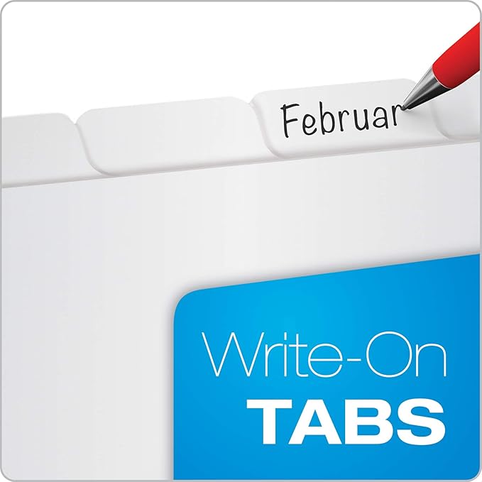 Oxford Binder Dividers for 3 Ring Binders,8-Tab Dividers,Write On Tabs,White Paper,80 Total,10 Count (Pack of 10)
