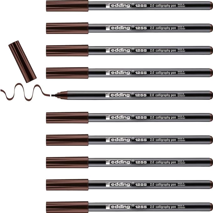 edding 1255 0.2 mm Calligraphy Pen - Dark Brown (Pack of 10)