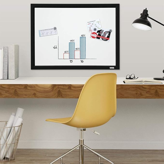Quartet Magnetic Whiteboard, 17 x 23 inches White Board, Dry Erase Board, Black Frame (MWDW1723M-BK)