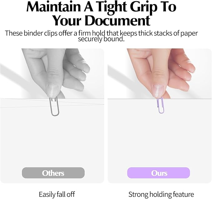 Cute Paper Clips Binder Clips Combo Set, Assorted Size Paper Clips for Office, Cute Office Supplies Set,