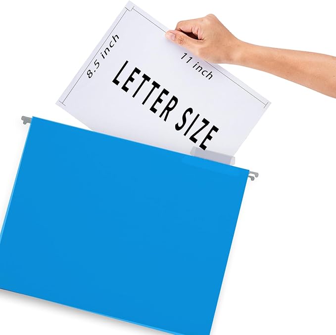 HERKKA Hanging File Folders, 60 Pack Reinforced Letter Size Hanging Folders with Heavy Duty 0 Inch Expansion, Designed for Bulky Files, Medical Charts, 1/5-Cut Adjustable Tabs, 12 Assorted Colors