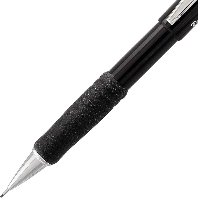 Pentel Mechanical Pencil 0.7 mm Twist Erase III, Twist Up Eraser, Pre-Loaded Super Hi-Polymer HB Lead, Black Barrel, 3-Pack (0.7)
