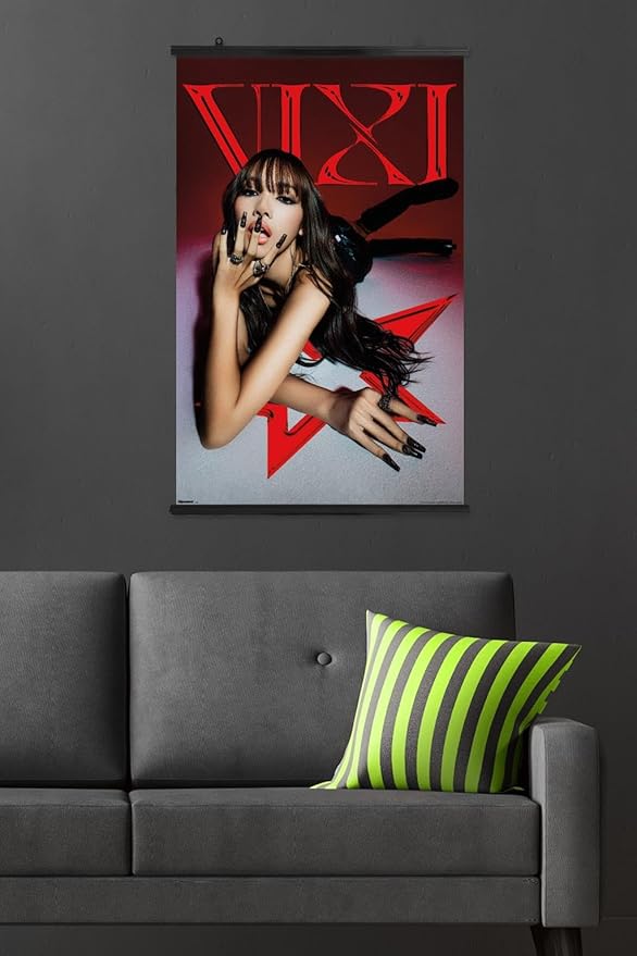 LISA - VIXI Red Star Wall Poster, 34L" x 22.4W", Premium Poster & Clip Bundle