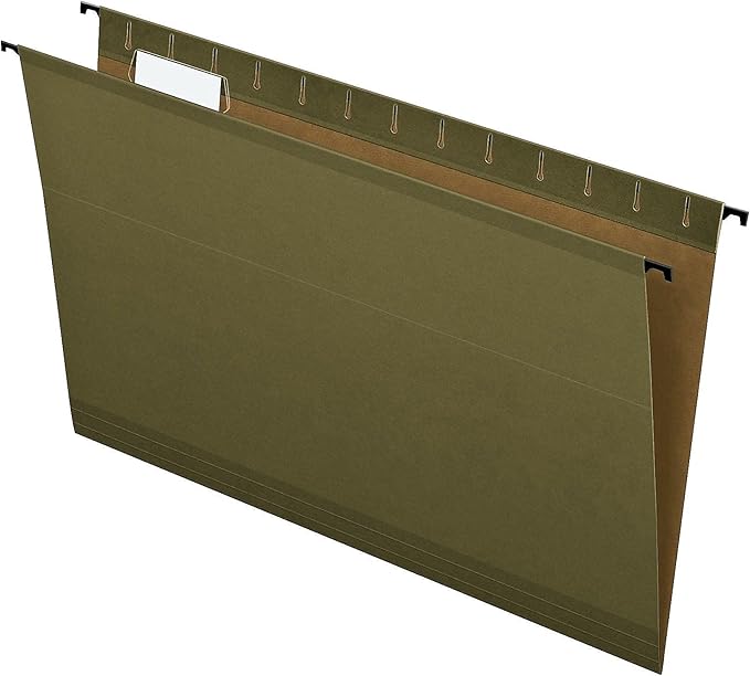 Pendaflex SureHook Reinforced Hanging File Folders, Legal Size, Standard Green, 1/5 Cut, 20/BX (6153 1/5)