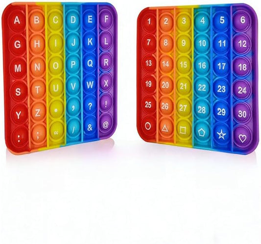 Letters P00p Fidget Toys,ABC Learning and Educational Toys,Poppers Fidget Toys,Stress Relief,Autism Sensory Toys [26 Letters on One Side | Numbers 1-30 on The Other Side] (1 Pack)