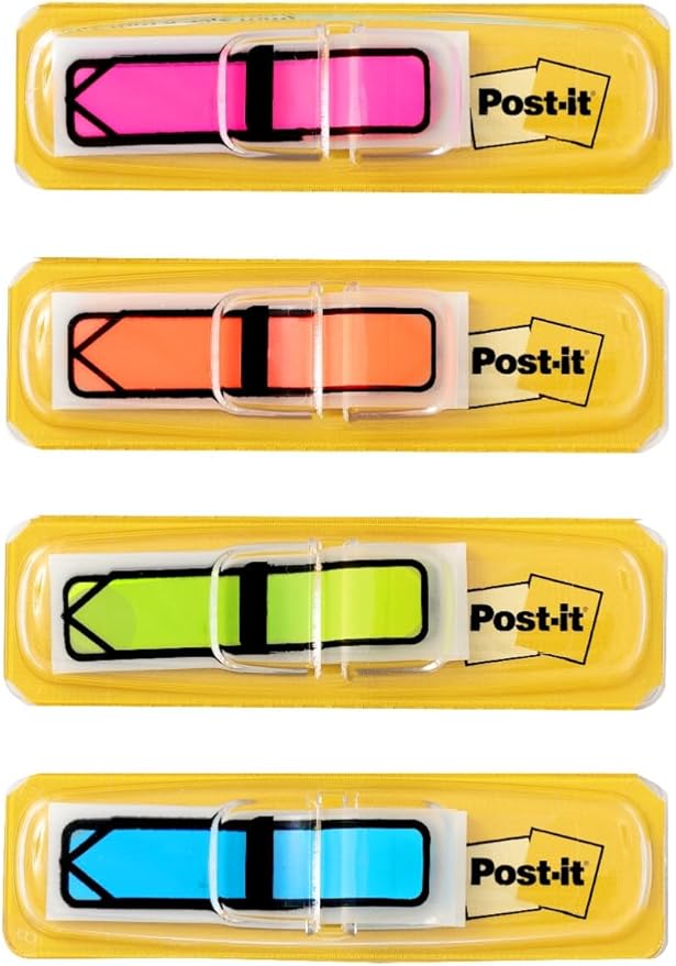 Post-it Arrow Flags, Assorted Bright Colors, .47 in Wide, 96 Flags/Pack (684-ARR4), 24 Pack, 2304 Total Flags