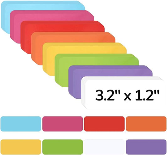 72 Pcs Dry Erase Magnetic Labels, 3.2 x 1.2 Reusable Writable Magnetic Name Tags Magnetic Label Stickers for Whiteboard, Refrigerator, Locker Classroom Office Home (8 Colors)