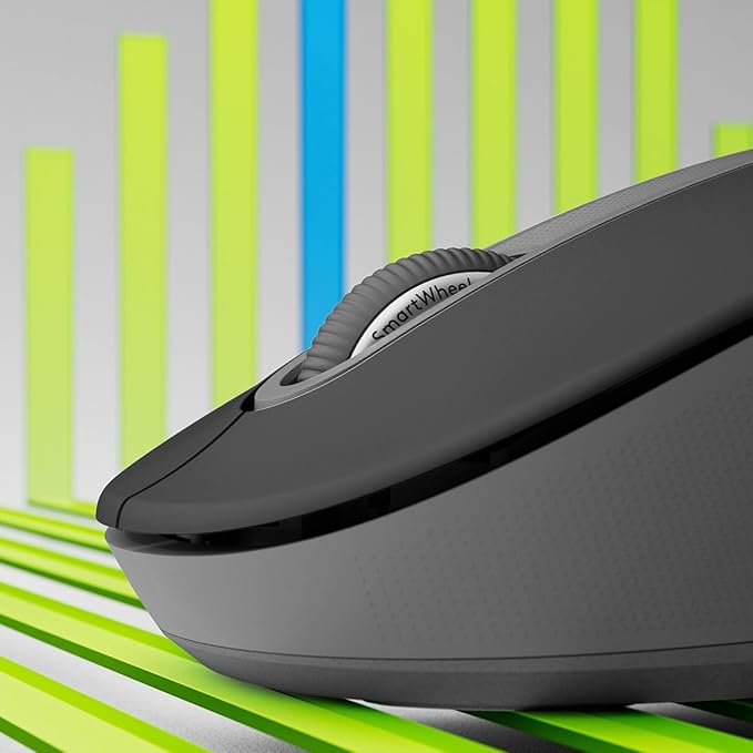 Logitech Signature M650 L Full Size Wireless Mouse - for Large Sized Hands, Silent Clicks, Customizable Side Buttons, Bluetooth, Multi-Device Compatibility (Graphite) (Renewed)