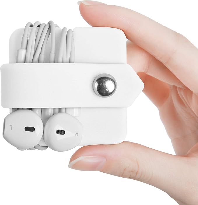 Cord Organizer Earbuds Holder Earphone Wrap Earphones Organizer Headset Headphone Earphone Wrap Winder Cord Manager Cable Winder White