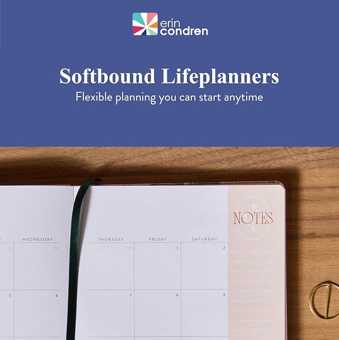 A5 Softbound LifePlanner (January 2026 - December 2026) - Forest Green, horizontal layout