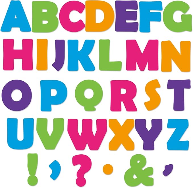 150 PCS Large 6" Font Letters and Punctuation Set, Colorful Classroom Alphabet Cutout for Bulletin Board Display Home School, A Great Helper to Inspire Students' Learning Interest