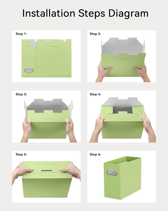 Oterri Cardboard File Organizer Box for Hanging File Folders Letter Size,File Box for Computer Desk,File Cabinet,Working Home,Office,Classroom (Mixed Colors, Letter Size - 4 Packs)