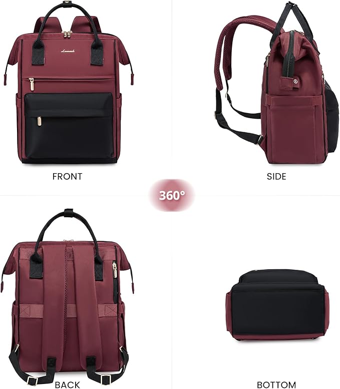 LOVEVOOK Laptop Backpack for Women,15.6 Inch Work Teacher Nurse Bag,Business Computer Backpack Purse with USB Port,Stylish Casual Daypack for Travel