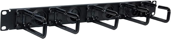TRIPP LITE Horizontal Server Rack Enclosure Cable Manager, Finger Duct with Cover, Black Steel, 1U Rack-Mount, Standard 19-Inch, 5-Year Warranty (SRCABLERING1U)
