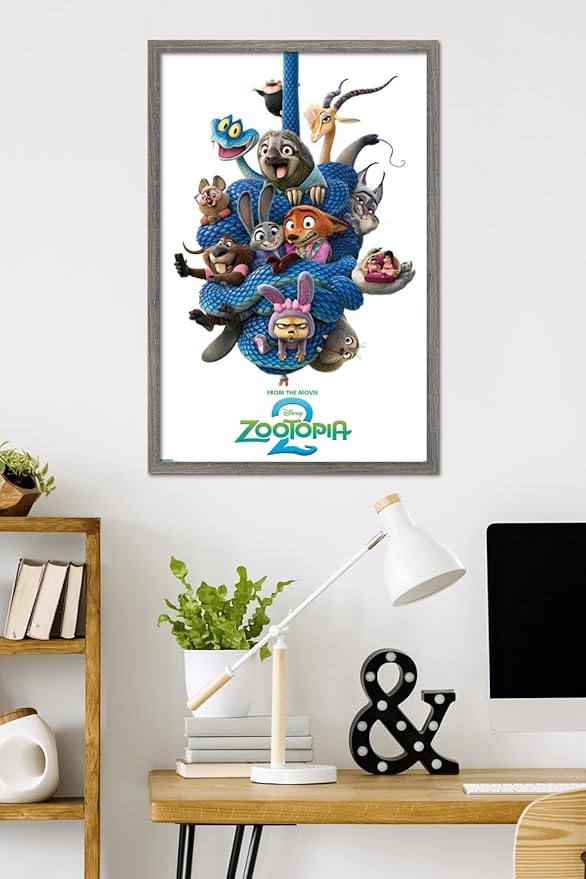 Disney Zootopia 2 (2025) - Group One Sheet Wall Poster, 34L" x 22.4W", Barnwood Framed Version