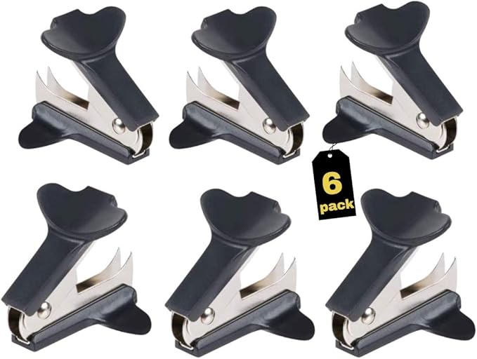 1InTheOffice Staple Remover, Claw Staple Remover, Staple Remover Tool, Black, 6 Pack