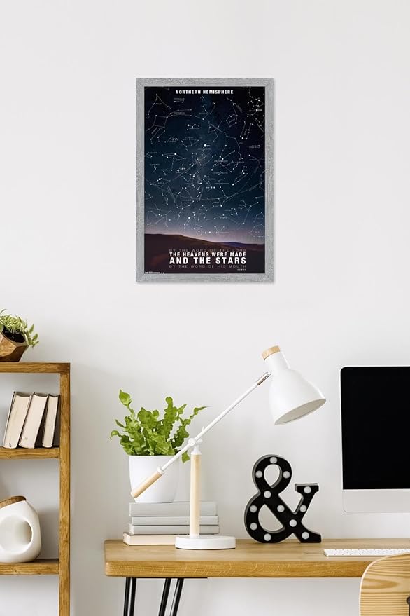 The Stars Wall Poster, 22.4L" x 14.7W", Gray Framed Version
