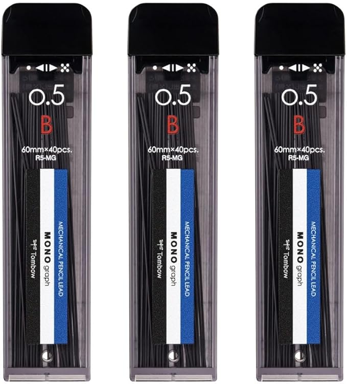 Tombow MG ECG-320 Sharp Lead, 0.02 inch (0.5 mm), B (Double Guide Case with Single Draw/Bulk), MONO Mono Graph