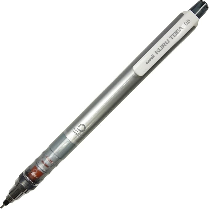 Uni Kurutoga Mechanical Pencil Standard, 0.5mm, Silver (M54501P.26)