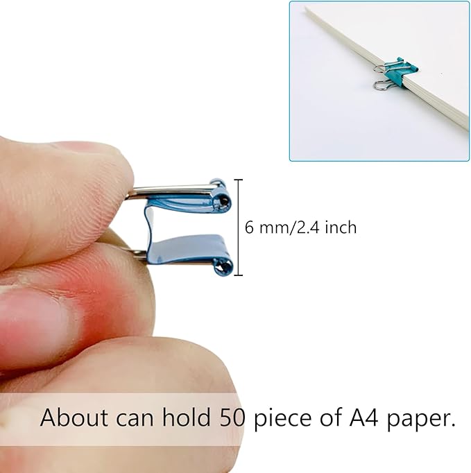 240-Pack Mini Binder Clips in 4 Colors (Blue, Yellow, Red, Green), 15mm/0.6-Inch Small Paper Clips for Home, School, Office and Business
