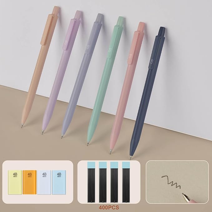52 Aesthetic School Supplies with Cute Pen Case,5 Black, 2Blue,2 Red 0.5MM Ink Gel Pens,12inch and 6inch rulers,6 0.5MM Mechanical Pencils for Students Stationary College Essentials