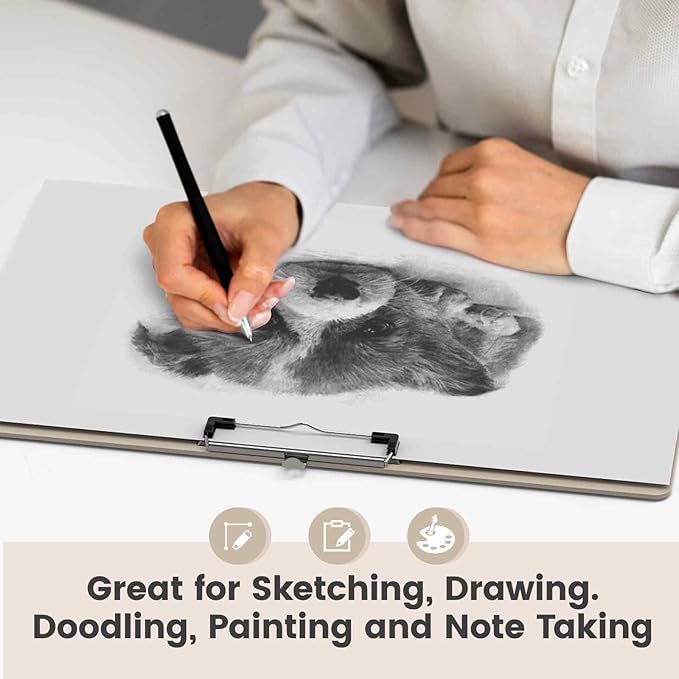 Extra Large 11x17 Clipboards, Plastic Khaki Drawing Boards, Horizontal Clip Board, Landscape Layout. Suitable for Watercolor, Sketching, Painting. Art & Drafting Supply(Pack of 6)
