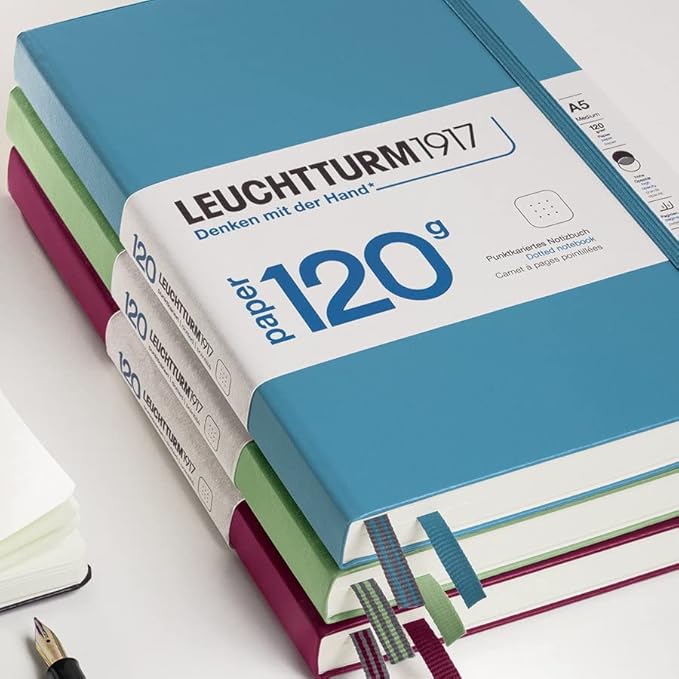 LEUCHTTURM1917 - 120G Special Edition - Medium A5 Dotted Hardcover Notebook (Black) - 203 Numbered Pages with 120gsm Paper