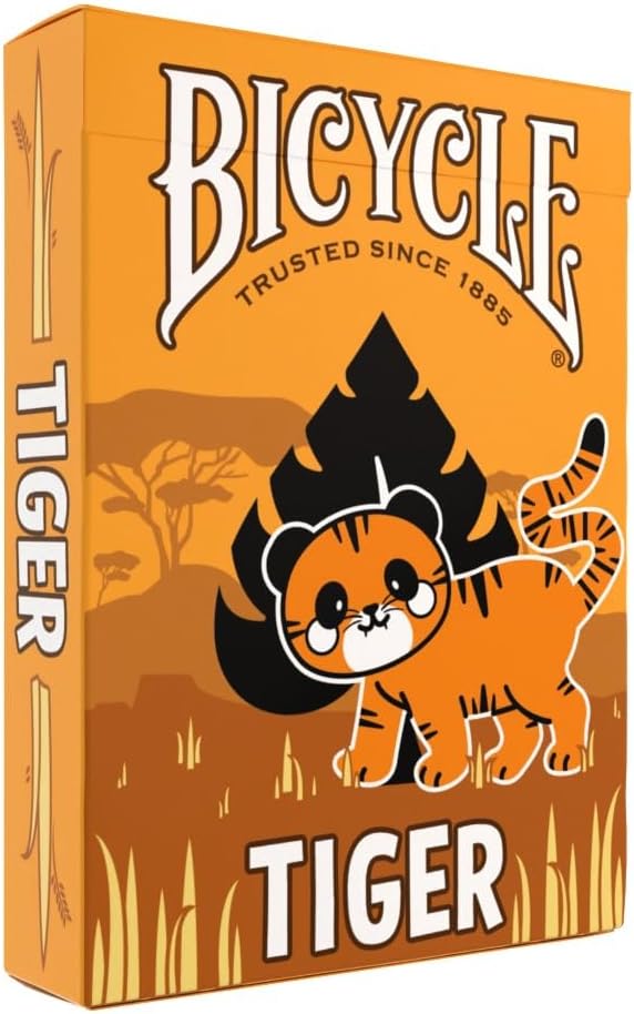 Bicycle Tiger Playing Cards - Cute and Collectible Bengal Tiger Inspired Toys Deck of Card Game for Family Game Night