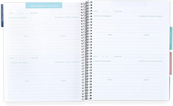 Erin Condren 7" x 9" Spiral Coiled Notebook - I Am Strong Medical Treatment Planner - Prompted Notebook - Features Tabbed Sections, Surgery Prep, Questions for Doctors, 160 Pages, 80 Sheets