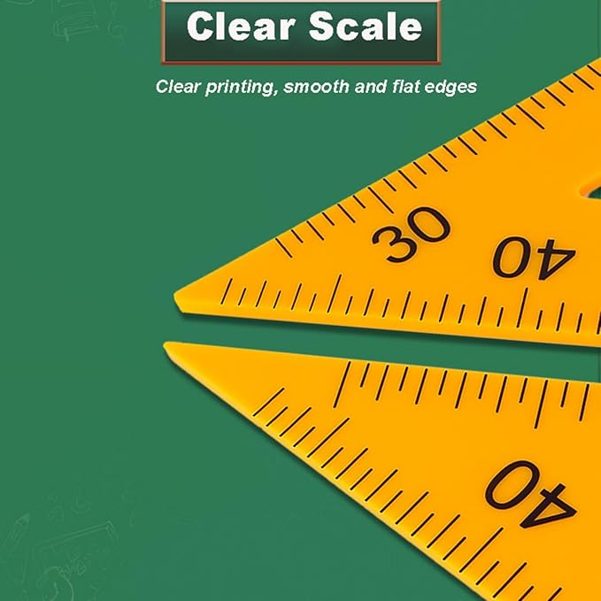 5PCS Magnetic Geometry Set, 60°45°Triangle Ruler Protractor Compass Set with Non Slip Handle, Large Geometry Ruler Drawing Tools for Teachers on Whiteboard Math Classroom