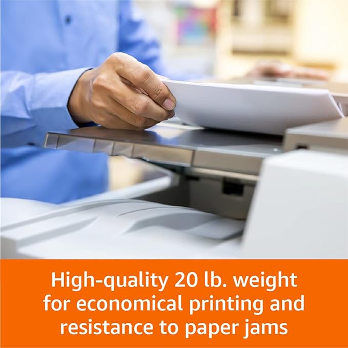 Amazon Basics Multipurpose Copy Printer Paper, 8.5 x 11 Inches, 20 lb Weight, 96 Bright White, 500 Sheets (1 Ream)