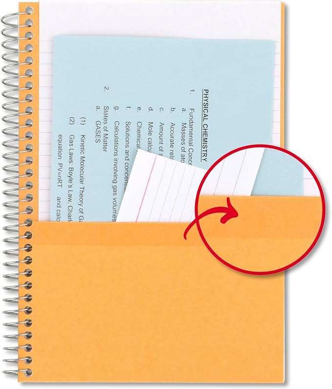 Five Star Spiral Notebooks, 3 Pack, 1 Subject, College Ruled Paper, 7" x 4-3/8", Personal Size, 80 Sheets, Green, Orange, Gray (450048D-ECM)