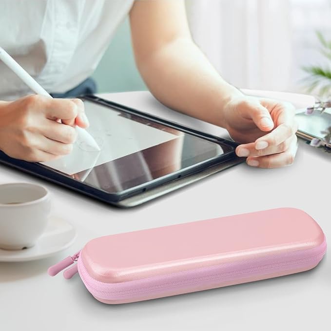 Fintie Holder Case for Apple Pencil Pro, Apple Pencil (USB-C / 1st / 2nd Generation), PU Leather Carrying Bag Sleeve Compatible with Pen, USB Cable, Samsung Stylus, Rose Gold