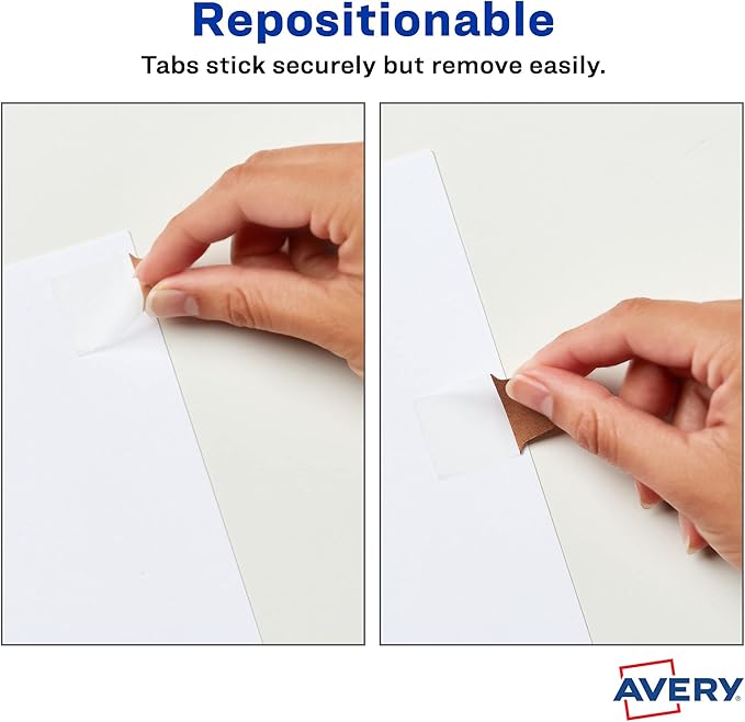 Avery Mini Ultra Tabs, 1" x 1.5", 2-Side Writable, Assorted Metallic Colors, Repositionable, 40 Per Pack, 120 Total (3-Pack of 74785)