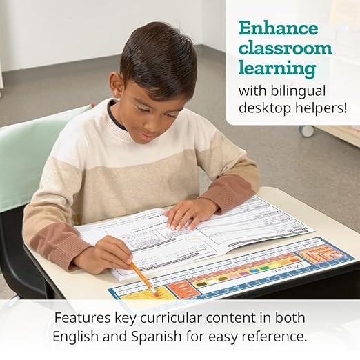 Really Good Stuff Dual Language Desktop Helpers Intermediate, Vinyl, Self-Adhesive - Set of 24