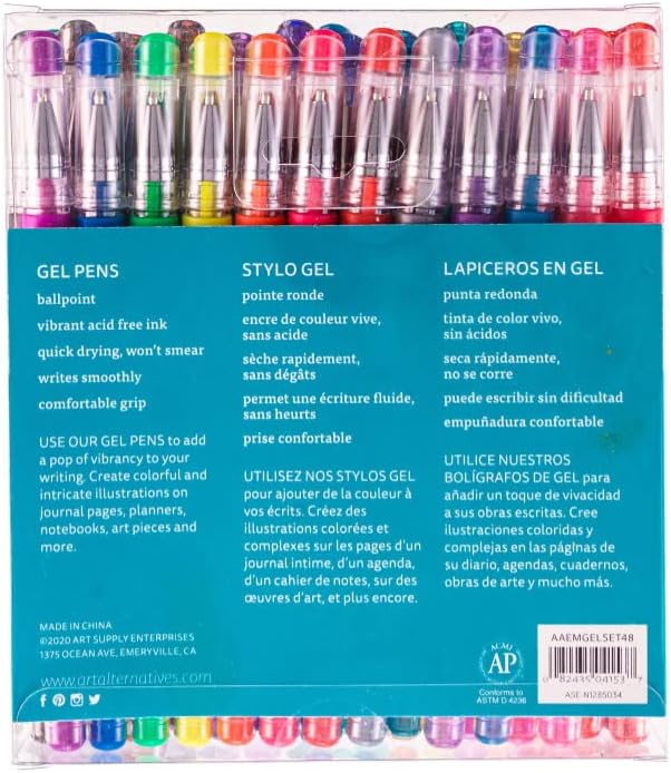 Art Alternatives Gel Pen Set, 48-Pens