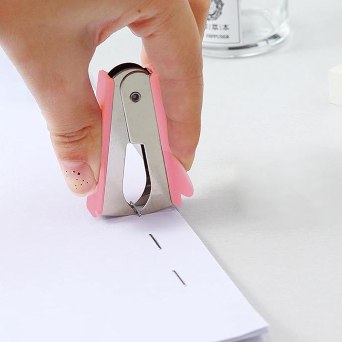 Pink Staple Remover Tool with Non-Slip Handle, Professional Grade for School, Office, Home Use, Stapler Removals Puller Tool