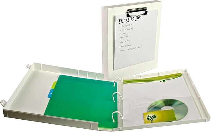 UniKeep 3 Ring Binder with Clipboard - White - Fully Enclosed Binder - 1.5 Inch Spine - Without Clear Outer Overlay - Pack of 3 Binders