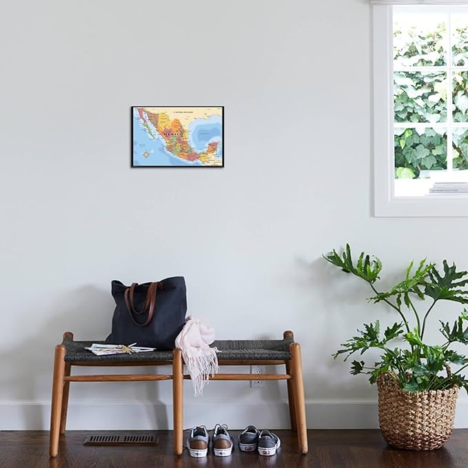 Map - Mexico Wall Poster, 19L" x 13W", Premium Unframed Version