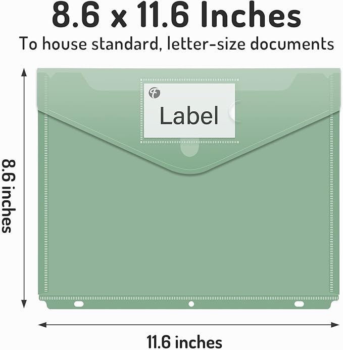 Forvencer Binder Pocket, 36 Pack Super Heavyweight Plastic Folders with Tight Closure, Binder Folders Side Loading, 3 Ring Binder Pocket, Binder Dividers with Pockets, Letter Size, Retro Series