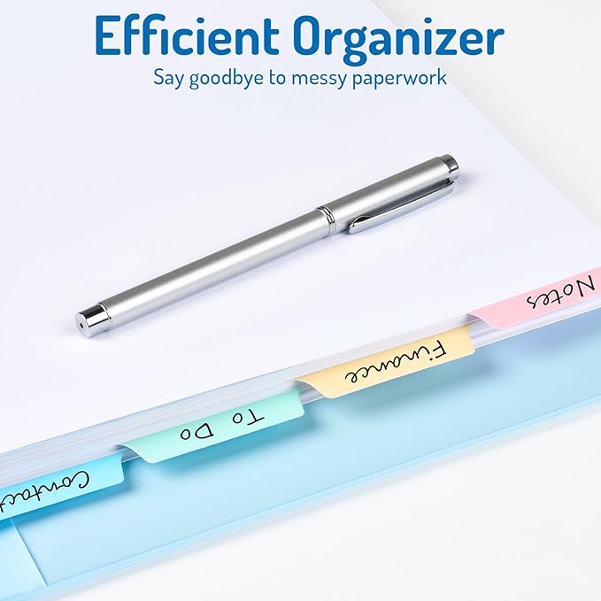 Forvencer Blank Writable Binder Dividers, 1/5 Cut Tabs, 3 Hole Punch Dividers with Reinforced Edge, Binder Dividers with Multicolor Tabs, Letter Size, 12 Sets, 60 Dividers