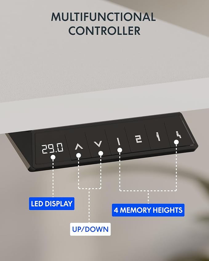 FLEXISPOT 79x32 Inch Electric Large Standing Desk for Home & Office, Spacious Splice Board Desk with Cable Management & Organizer, Cup Holder & Hook, White