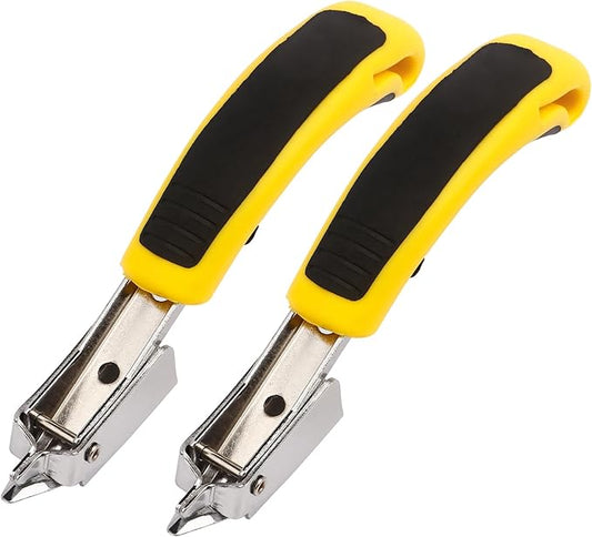 2PCS Staple Remover, Staple Puller Tool, Upholstery and Construction Heavy Duty Staple Remover, Strength Staple Puller Removing All Kinds of Staples(Yellow)